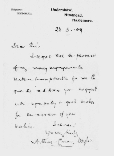 Letter about engagements (23 may 1904)