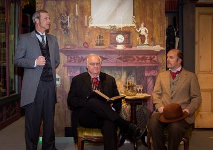 Sherlock Holmes (Brad Loffswold), Mycroft Holmes (Brad Barnard) and Dr. Watson (Joe Svec)