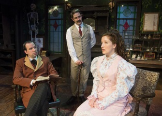 Sherlock Holmes (Chris Taylor), Dr. Watson (Damon Mentzer) and Mary Morstan (Kari Mentzer)