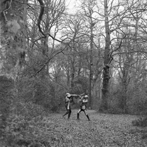 Adrian and Douglas Ash fighting in armour (march 1948).