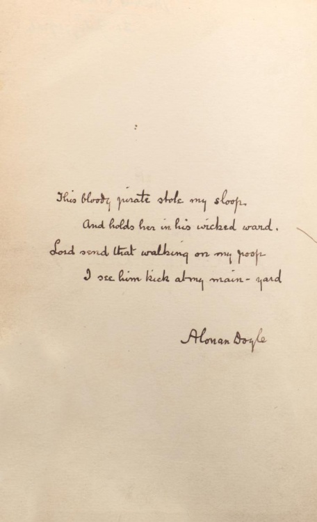 Dedicace poem to Eugene Field by Arthur Conan Doyle.