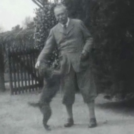 Arthur Conan Doyle with dog