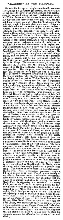 Review in The Era (26 january 1895, p. 11)
