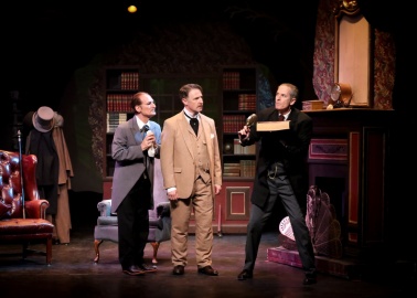 Dr. Mortimer (Marc Geller), Dr. Watson (Daniel Harray) and Sherlock Holmes (Jerry Lloyd)