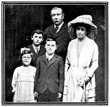 Sir Arthur Conan Doyle and Lady Conan Doyle, with their children, at the farewell luncheon given in London yesterday before their departure for Australia (29 july 1920).