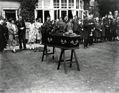 Adrian at his father's funeral (1930).