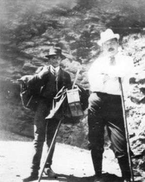 Arthur Conan Doyle in Switzerland, on the Gemmi Pass with a mountain guide (august 1893).