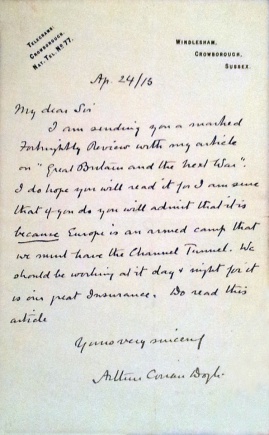 Letter about Great Britain and the Next War (24 april 1915)