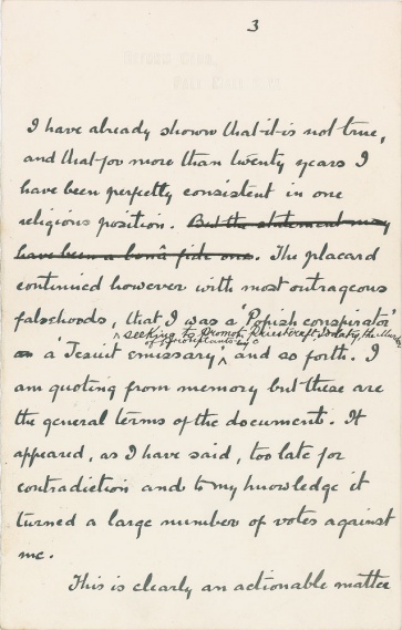 Conan Doyle's letter (9 october 1900) Page 3