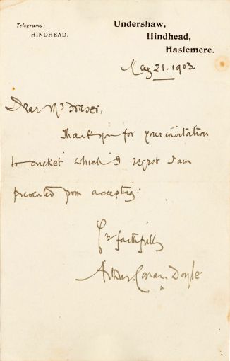 Letter to Cyril Fraser about cricket (21 may 1903)