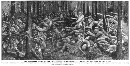 The Canadians' night attack that saved the situation at Ypres: the re-taking of the guns