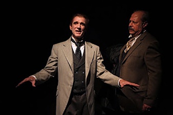 Sherlock Holmes (Peter DeLaurier) and Dr. Watson (Mark Lazar)