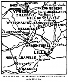 The scene of the fighting round Neuve Chapelle and Hill 60.