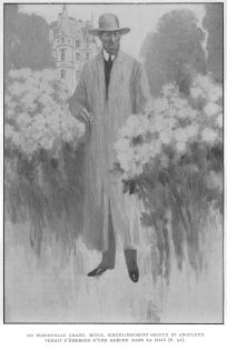 A tall, thin figure, curiously angular and bony, had emerged through a gap in the hedge of laurels.