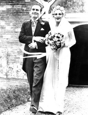 Adrian and Anna at their wedding, at Minstead Parish Church (23 may 1938).