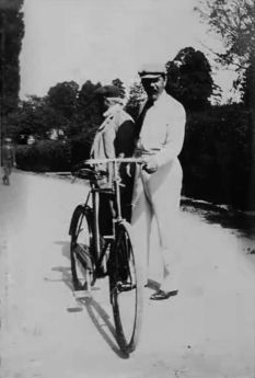 Arthur Conan Doyle with bicycle (undated).