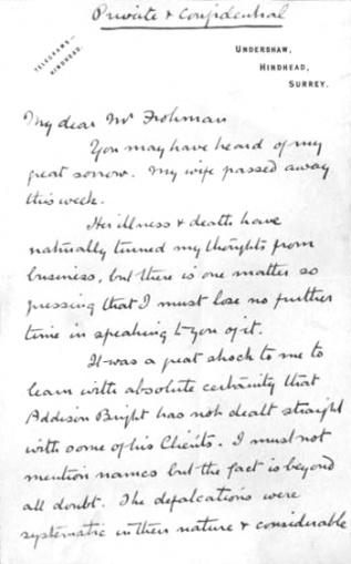 Letter to Charles Frohman (4 july 1906)