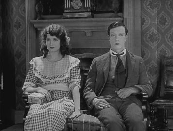 The Girl (Kathryn McGuire) and the Projectionist (Buster Keaton)
