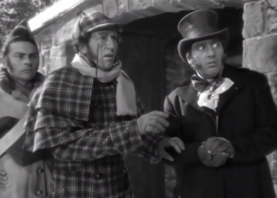 Jean-Roger Caussimon with McFarlane and deerstalker.