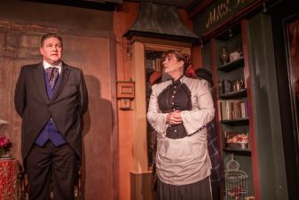 Sherlock Holmes (Rob Ashton) and Mrs. Hudson (Beth Barnard)