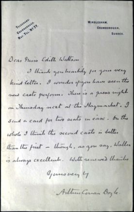 Letter to Edith Wattson (ca. august 1909)