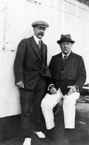 Arthur Conan Doyle with impresario Carlyle Smyth aboard S.S. Palooma.