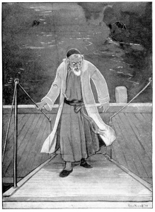 "In the dead of night Shylock had stolen up the gang-plank"