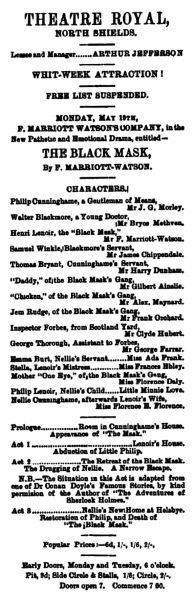 Ad & cast in Shields Daily News (16 may 1902, p. 2)