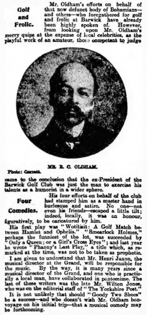 Article about R. C. Oldham in The Yorkshire Evening Post (7 june 1913)