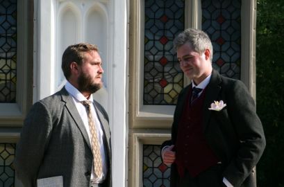 Dr. Watson (Adam Baylis) and Sherlock Holmes (Jamie Kwasnik)