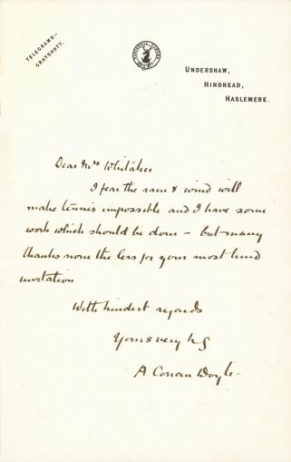 Letter to Mrs. Whitaker about tennis (undated)