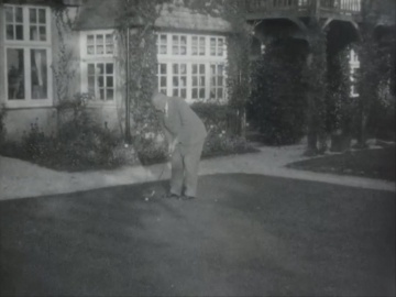 Conan Doyle Home Movie Footage 07 (21 sec.) Arthur Conan Doyle and his son Denis playing golf and walking in Windlesham garden