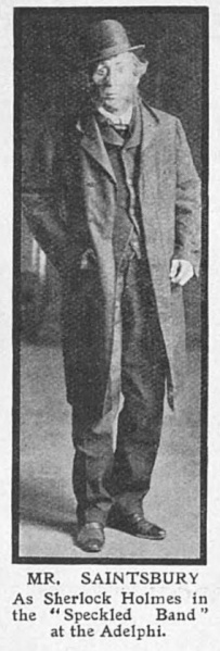 H. A. Saintsbury as Sherlock Holmes (The Graphic, 11 june 1910, p. 34)