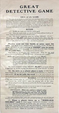 Rules of the Great Detective Game.