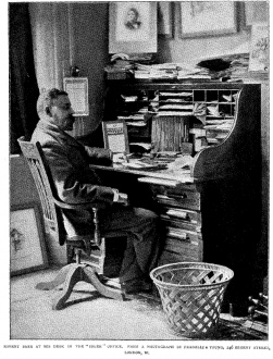 Robert Barr at his desk in the "Idler" office. From a photograph by Fradelli & Young, 246 Regent Street, London, W.