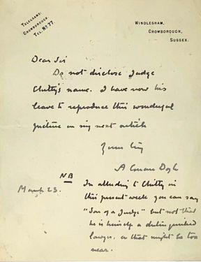 Letter about Judge Chitty (23 march)