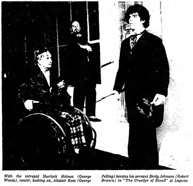 Alistair Ross (George Pelling), Sherlock Holmes (George Woods) and Birdy Johnson (Robert A. Brown)