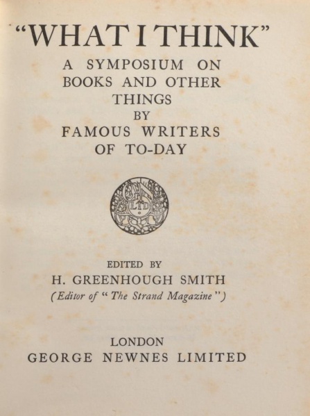 File:George-newnes-1927-what-i-think-titlepage.jpg