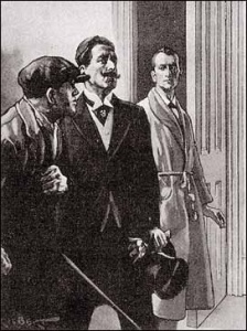 'I'm going into that bedroom,' said Holmes. 'Pray make yourselves quite at home in my absence. In five minutes I shall return for your final answer.'