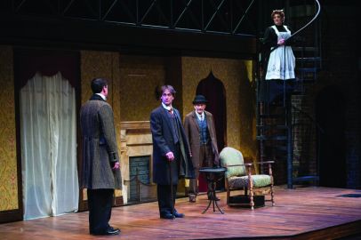 James Larrabee (Drew Shirley), Sherlock Holmes (J. Todd Adams) and Sid Prince (David Pichette)