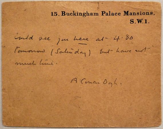 Notecard about a rendezvous with R. Goodwin Smith (12 april 1929)