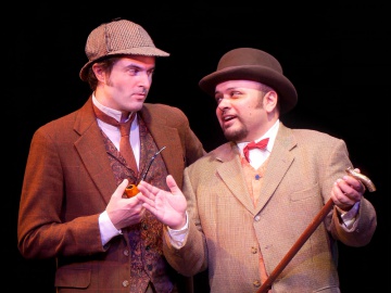 Sherlock Holmes (Jason Newman) and Dr. Watson (Ben Wolfe)