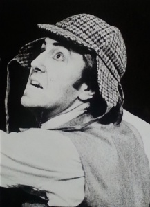 Peter Wear as Sherlock Holmes in the play Sherlock Holmes: Fashion Victim (1977).