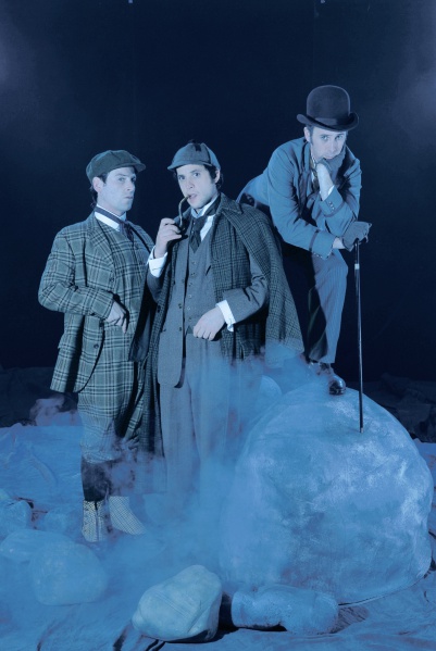 Dr. Watson (John Nicholson), Sherlock Holmes (Javier Marzan) and Sir Henry Baskerville (Jason Thorpe)