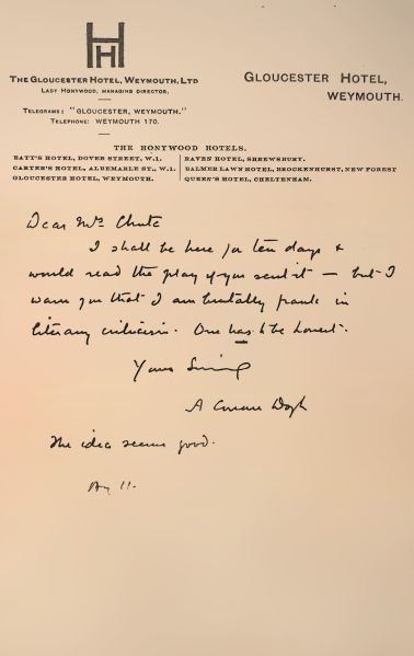 Letter to Mrs. Chute (11 august [1925-1926])