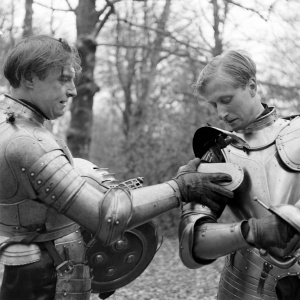 Adrian repairing Douglas Ash's armour (march 1948).