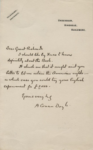 Letter to Grant Richards about American rights (undated [1903])