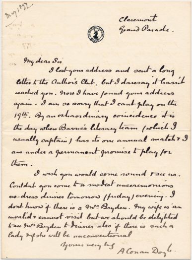 Letter to Mr. Bryden (may 1897)