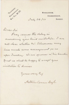 Letter to Mr Schwensen (24 july 1911)