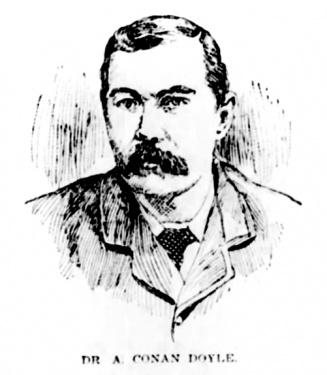 Arthur Conan Doyle portrait published in A. Conan Doyle's Lecture. His First Appearance Before His American Friends (New-York Tribune, 11 october 1894)
